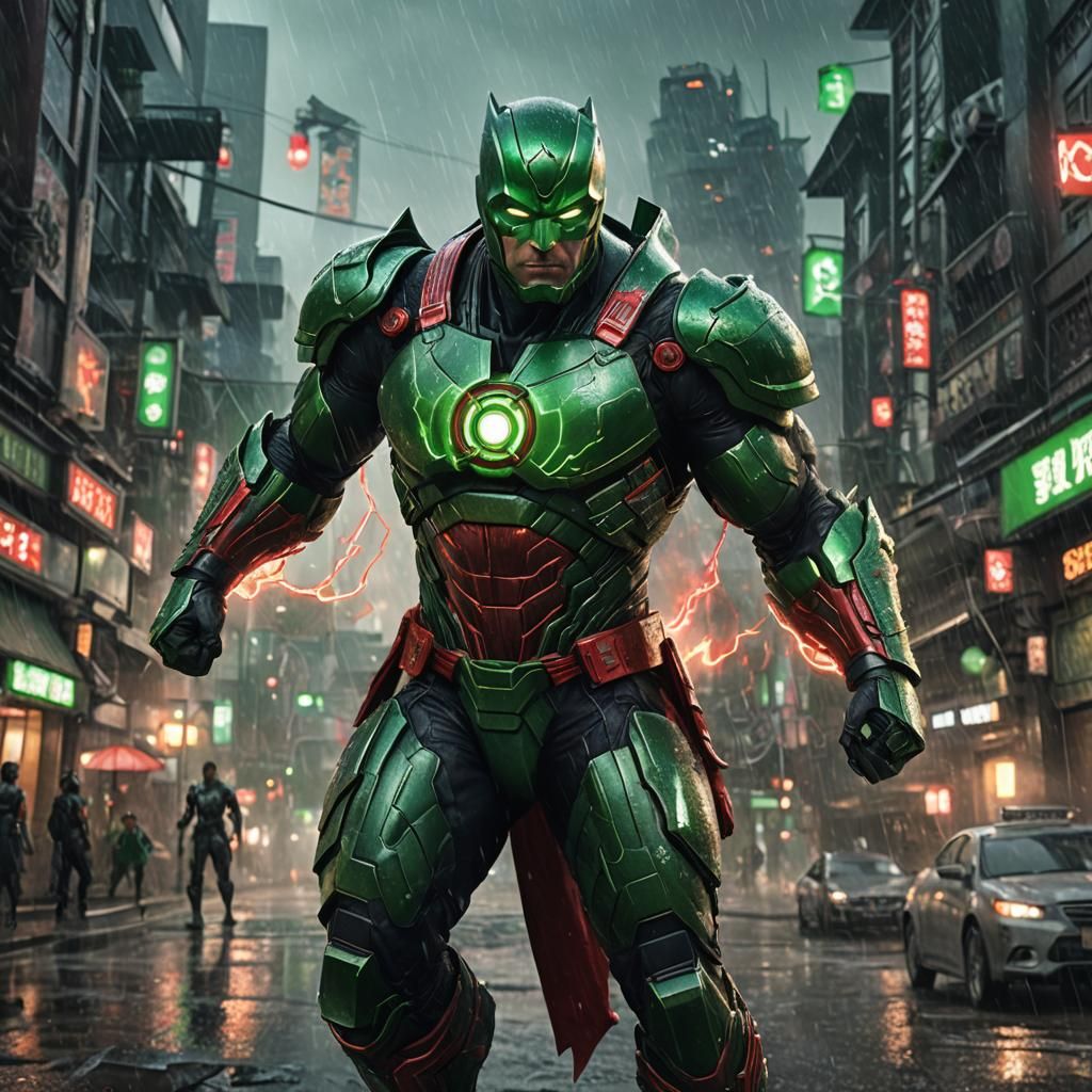 Green Lantern Samurai in Wakanda, Digital Art
