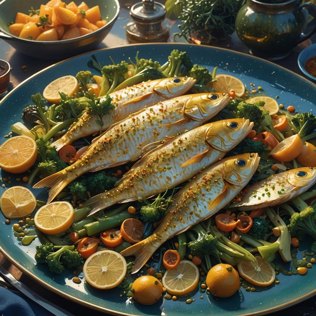 Golden Fish with Island Spices: Digital Matte Painting