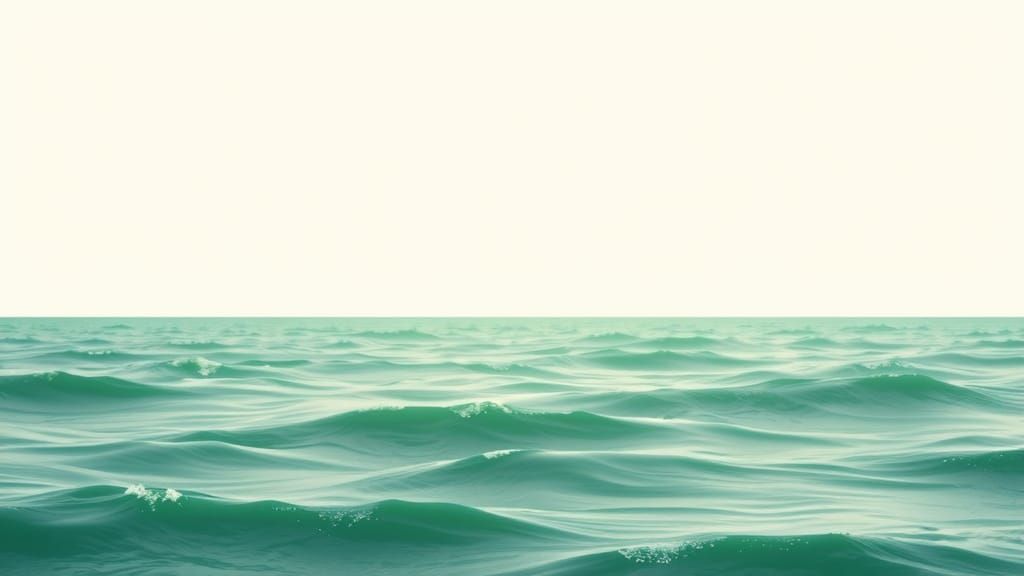 Green and White Duo-Tone Ocean Landscape