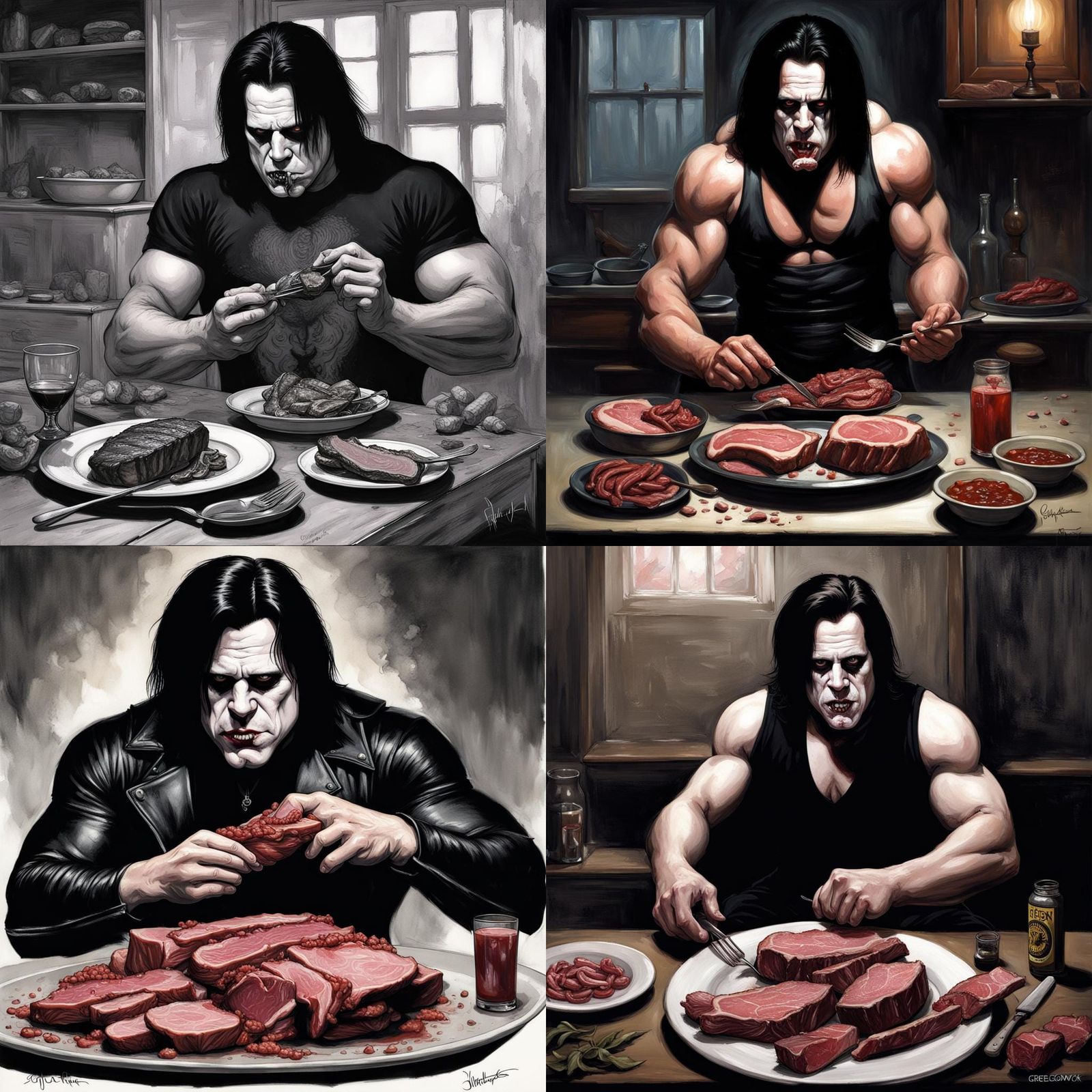 Glenn Danzig eating meat