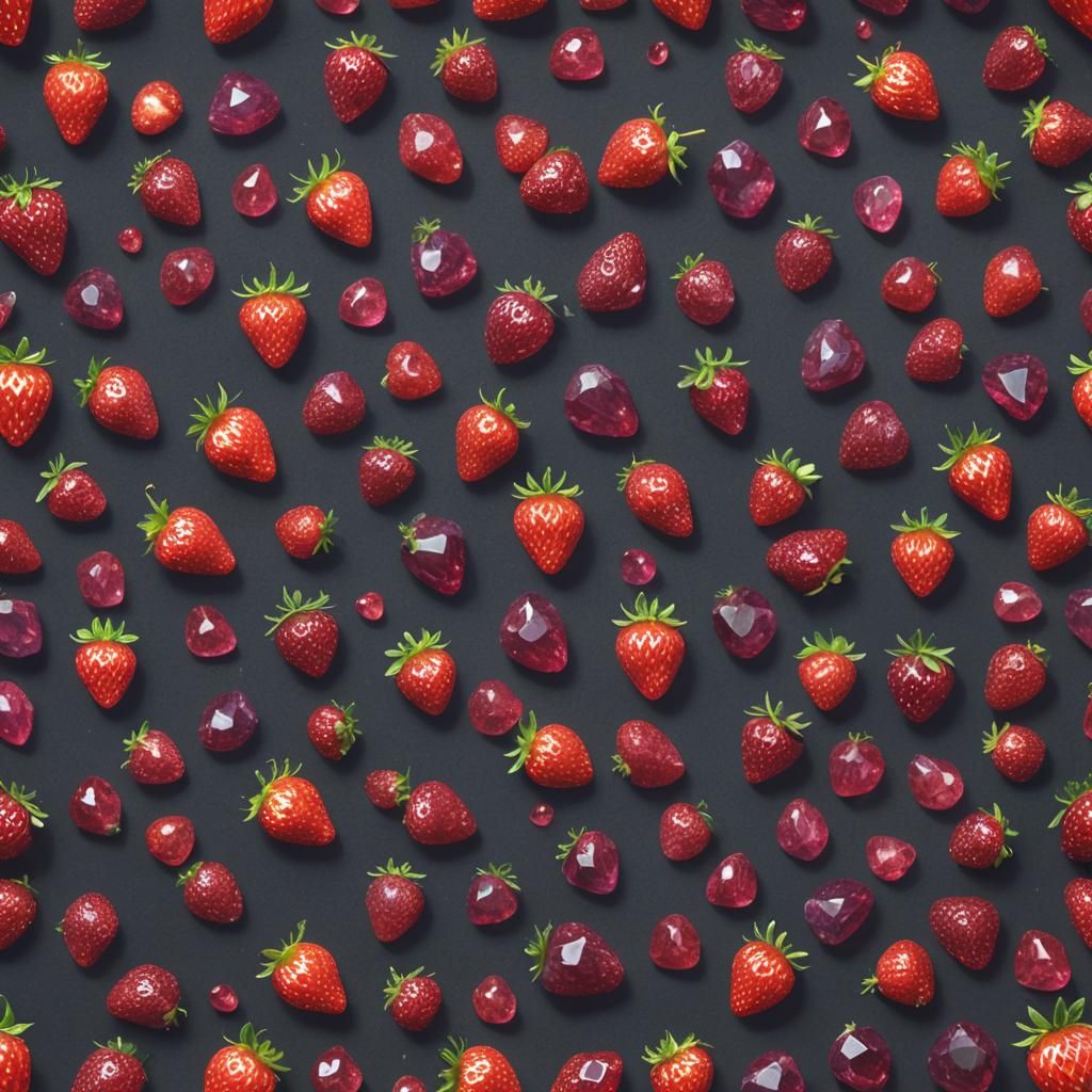 Ruby Strawberry Gemstone Fantasy Concept Art