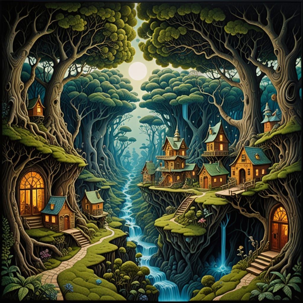 A Vibrant, Dreamlike Interior in Surrealistic Style