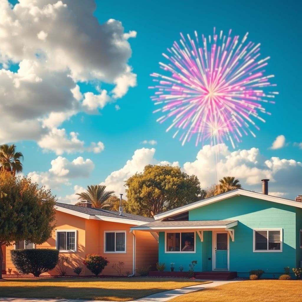 Vibrant Midcentury Homes in Fireworks Splendor