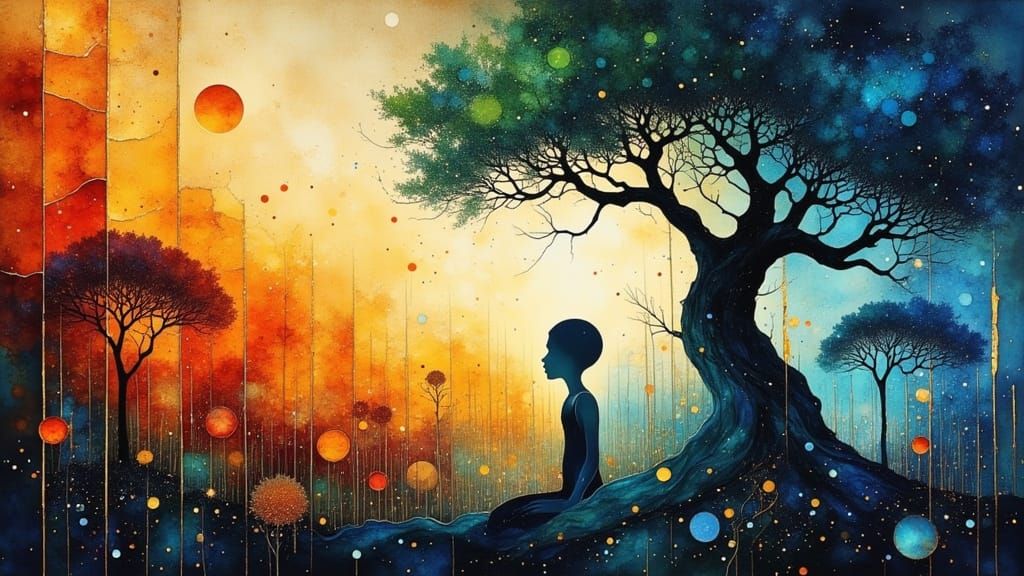 Wisdom Begins With Self-Knowledge Abstract Portrait