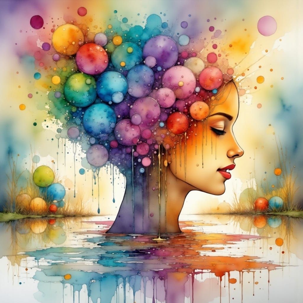 Whimsical Feet Dancing in Rainbow Puddle Wonderland