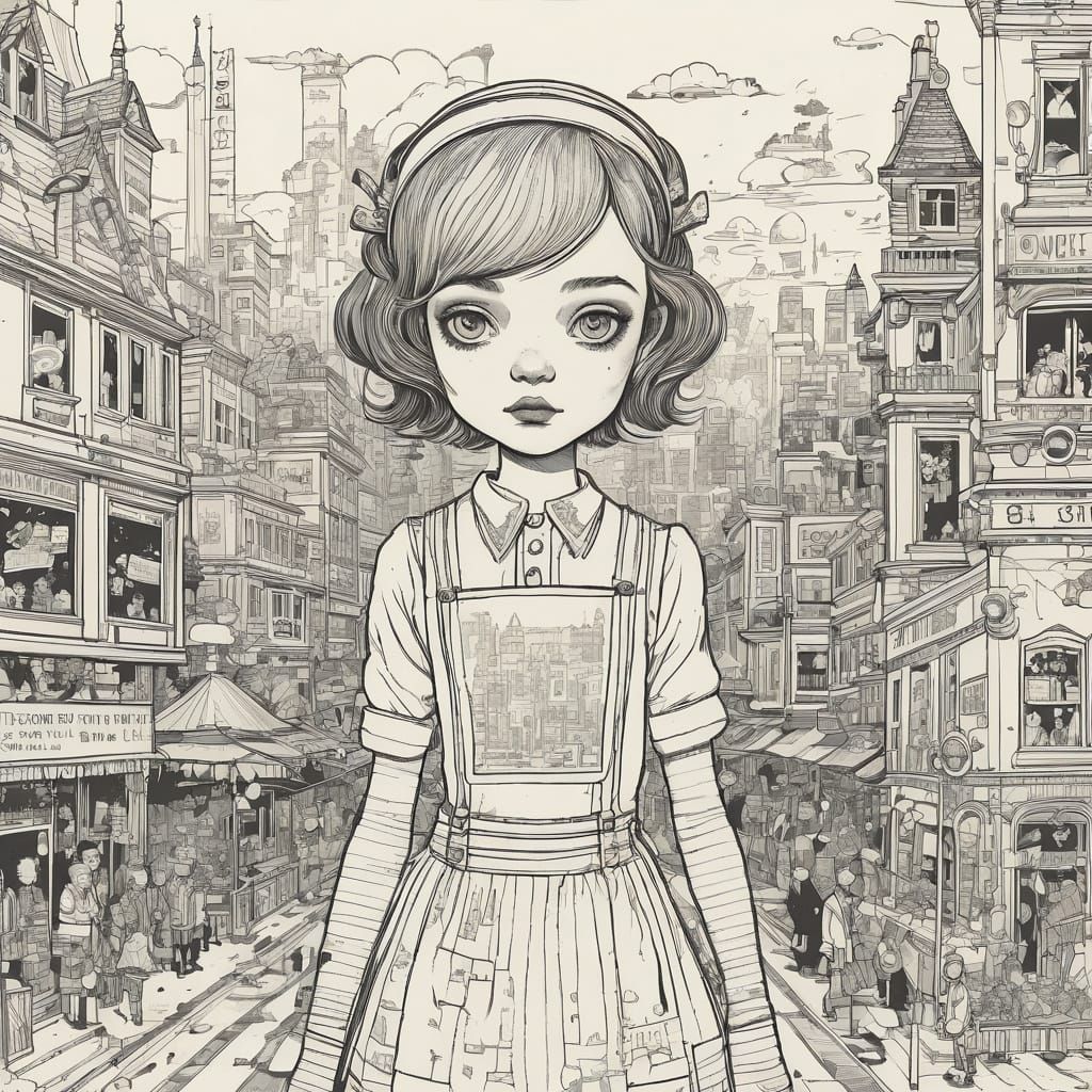 Surreal Fantasy Illustration in Pop Surrealist Style