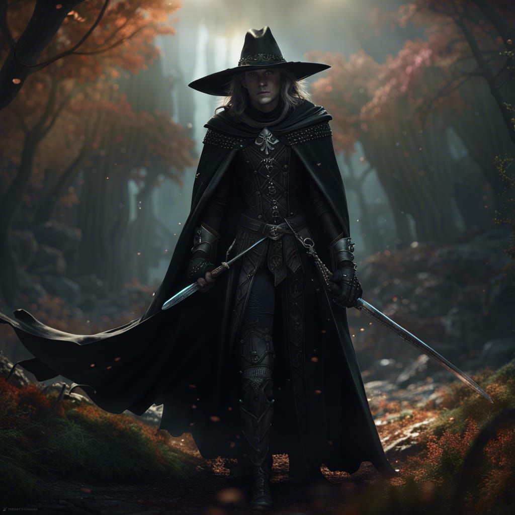 Dark Elf Cowboy in Detailed Matte Painting