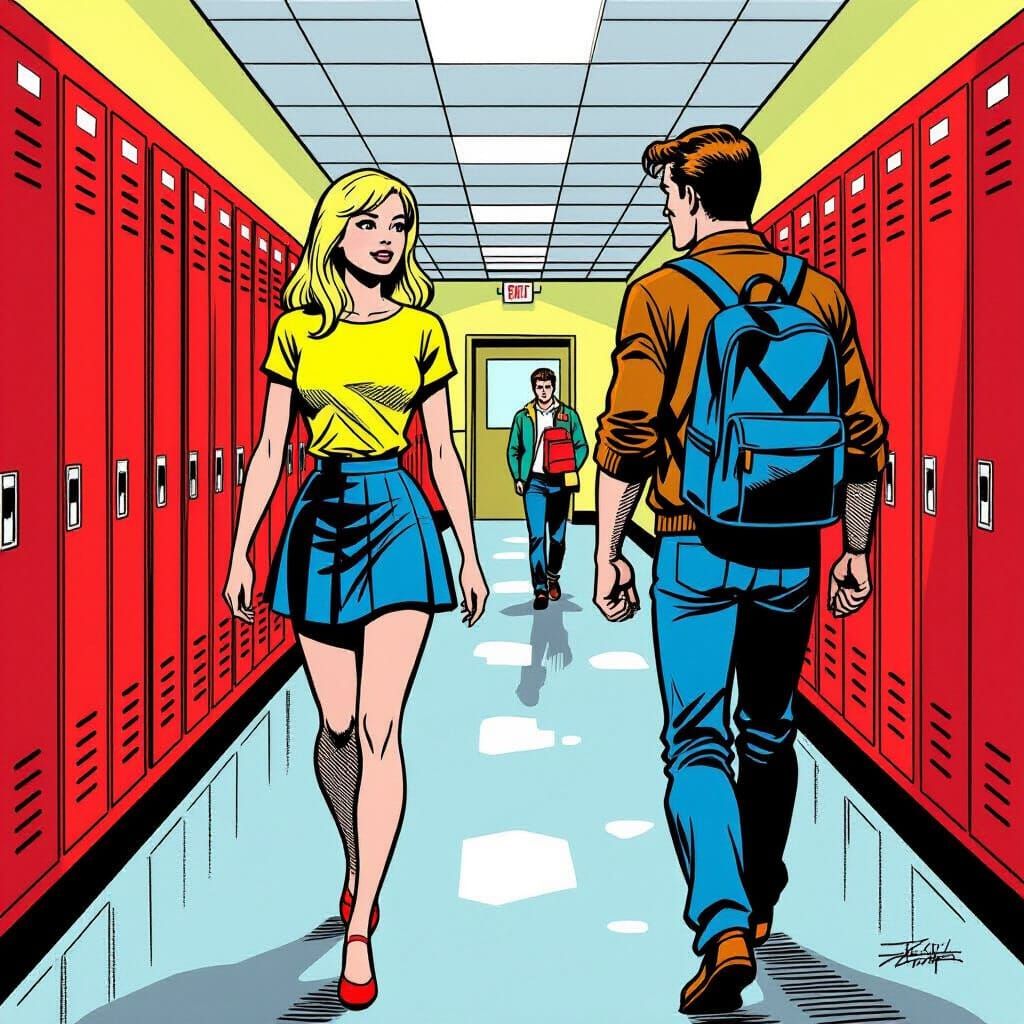 Gwen Stacy Nods at Peter Parker in Comic Art Style