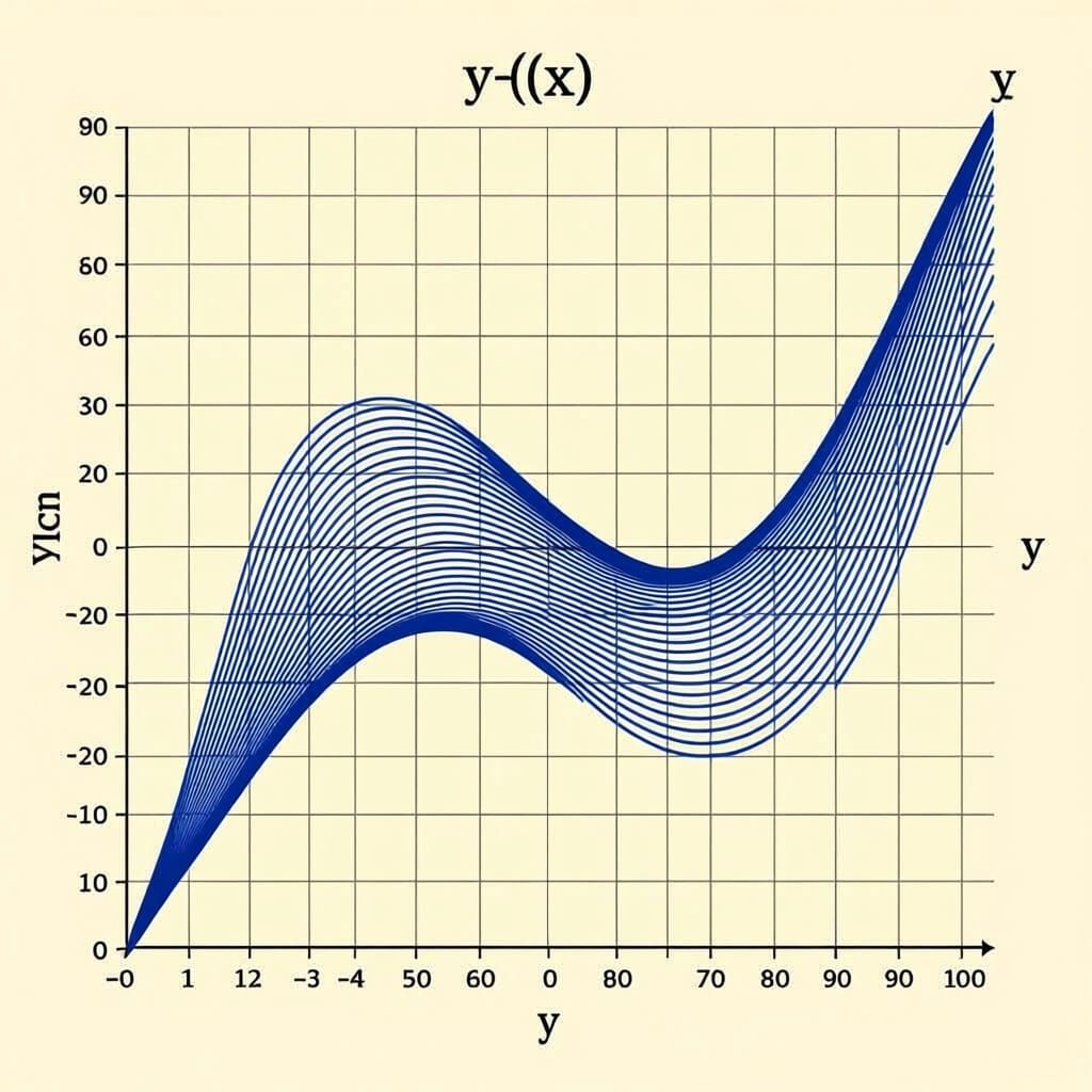 Mathematical Graph of Function with Tangent Lines