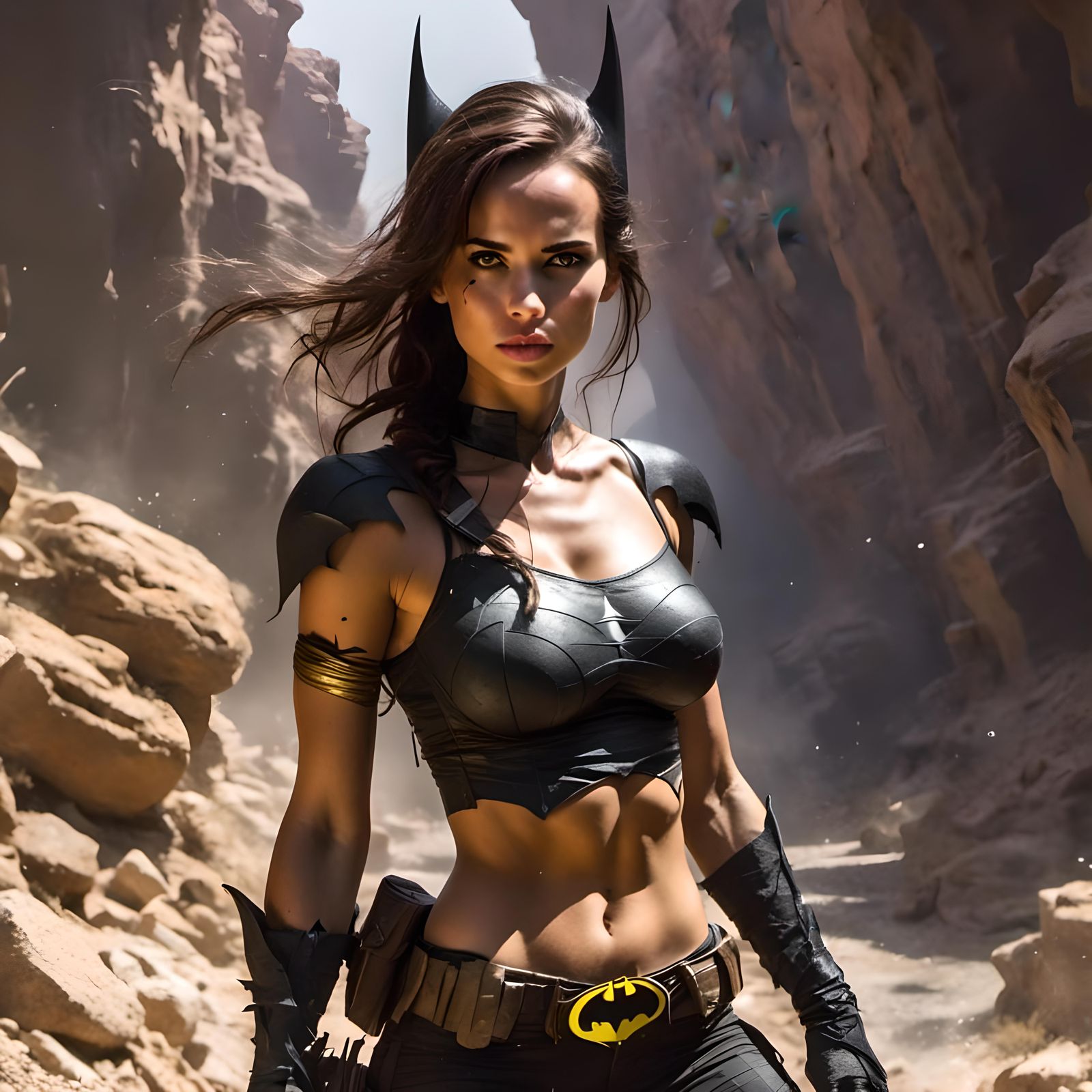 Lara Croft as Batman Mashup