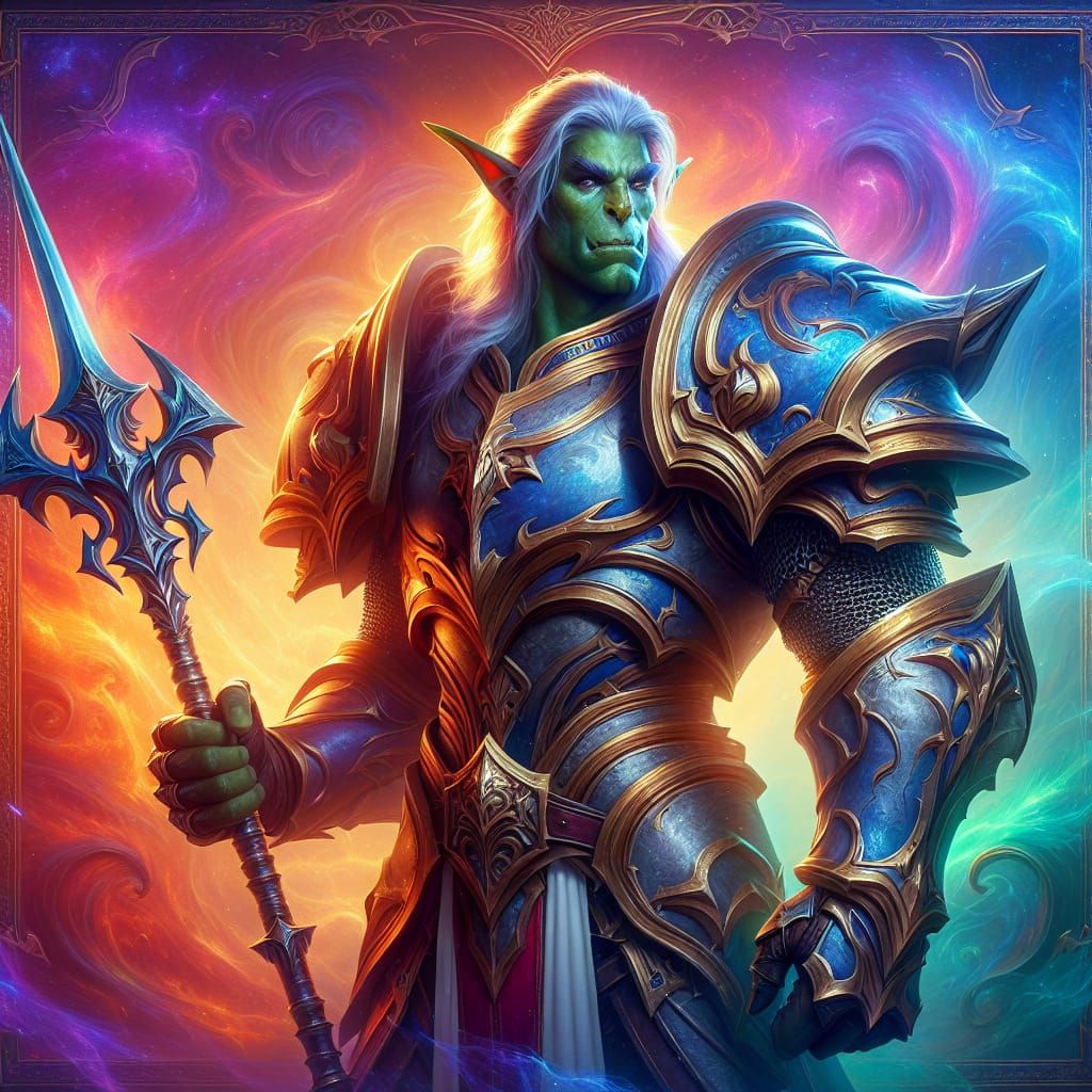 Half-Orc Paladin in Plate Armor Concept Art