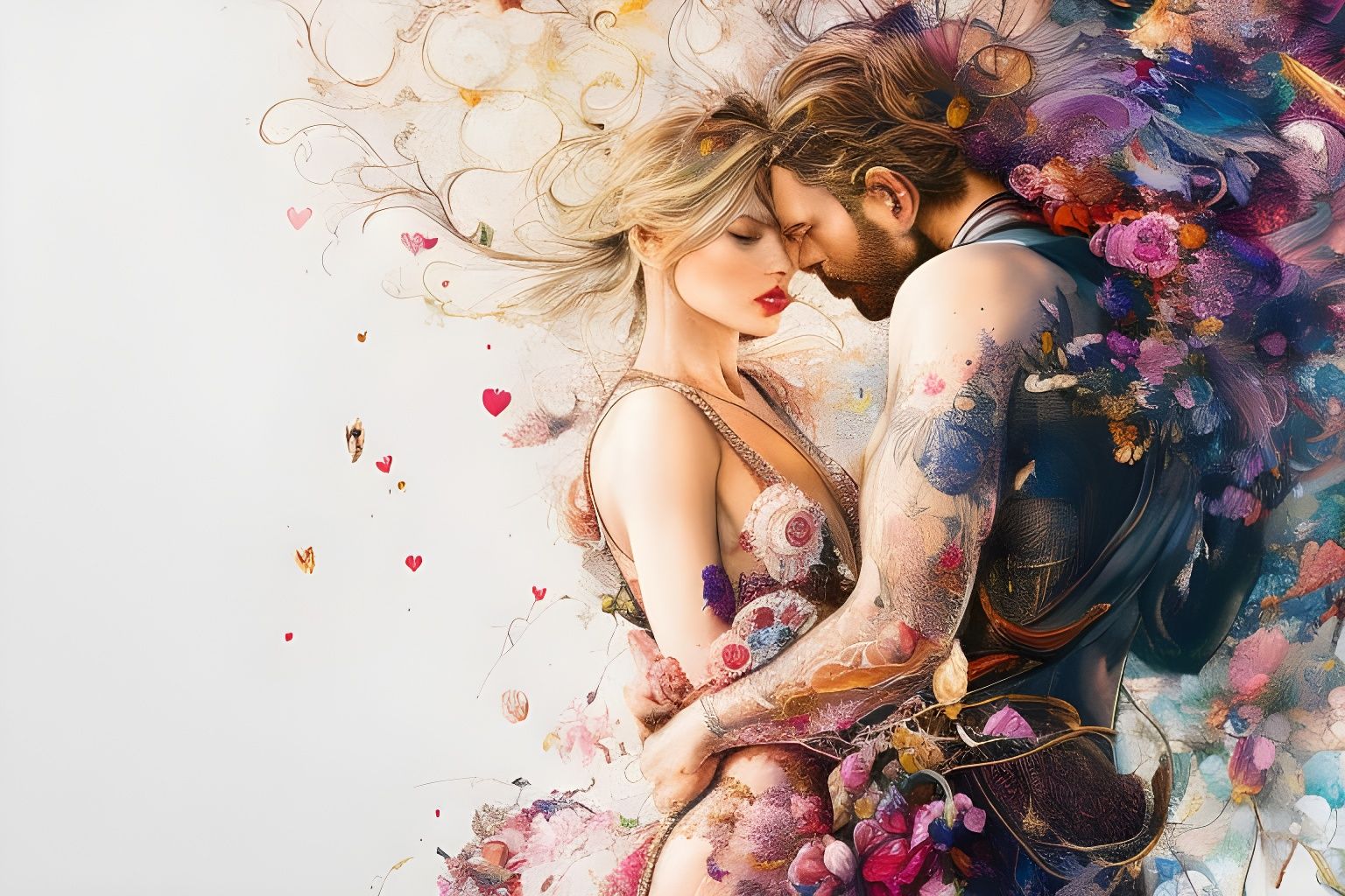 Passionate Embrace: Hyperdetailed Fantasy Art