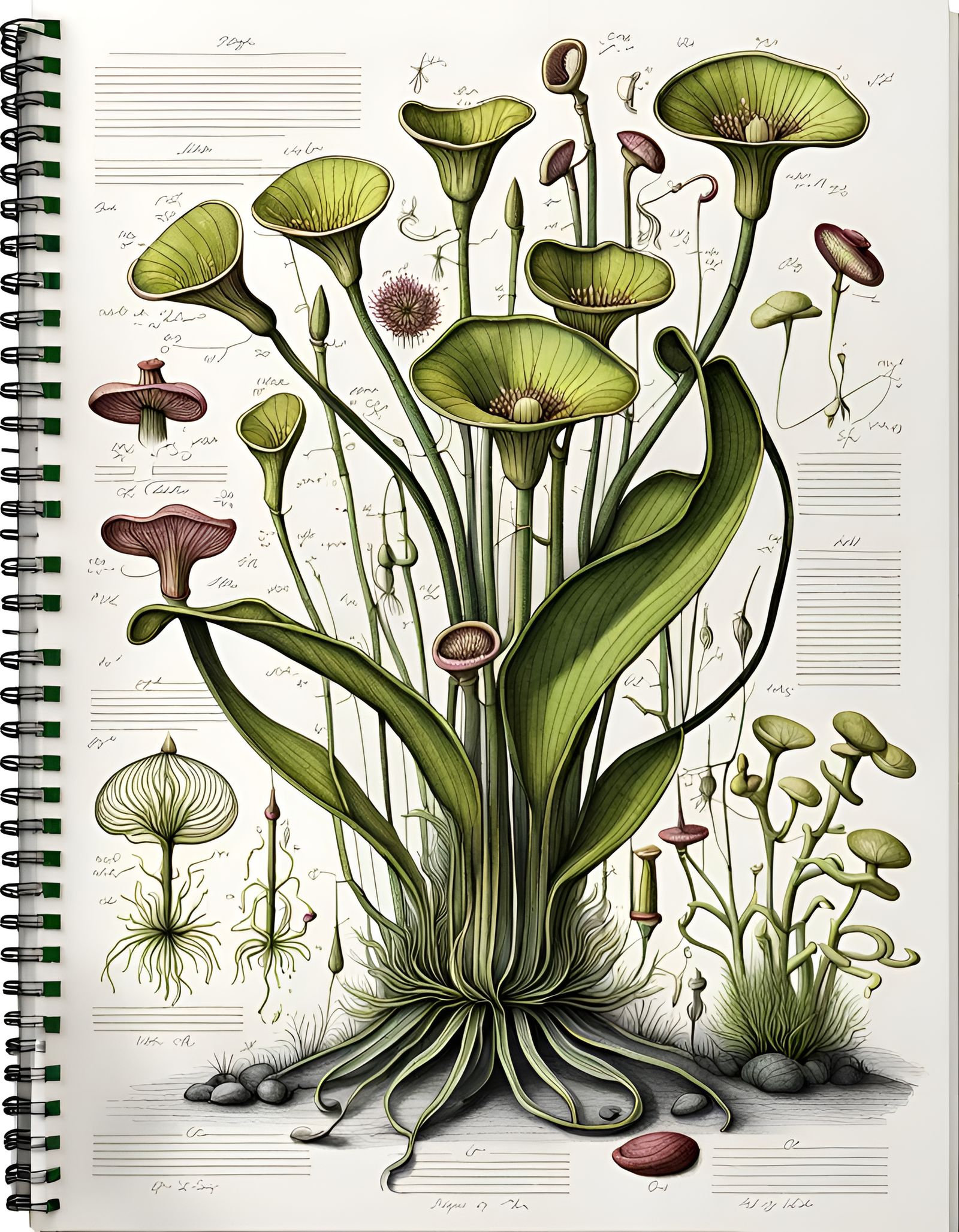 Carnivorous Plant: Botanical Ink Sketch