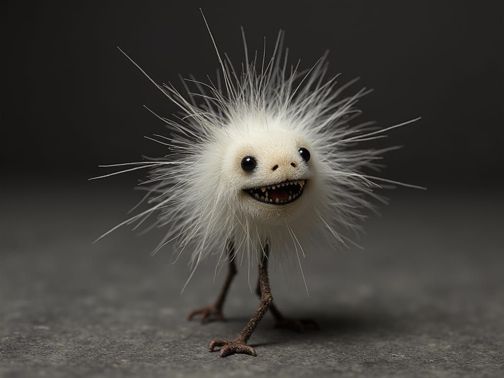 Teeny Tiny Fluffty Ditzy Goth Metic Turning a Grimacing Wink...