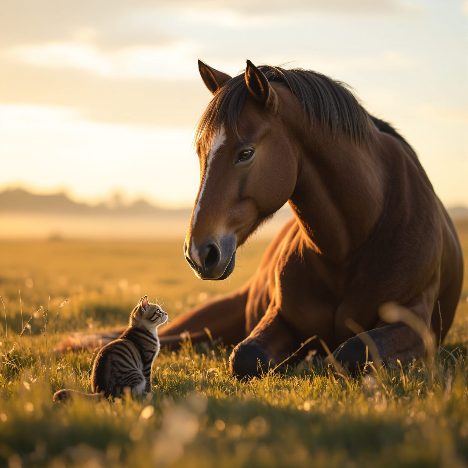 A heartwarming, realistic scene of two unlikely friends. One...