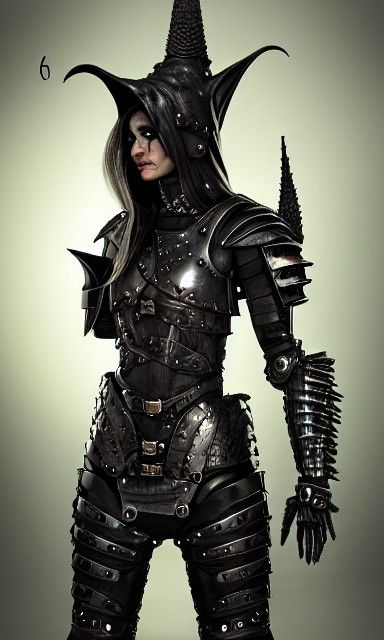 Goblin Girl in Leather Armor: Detailed Fantasy Painting
