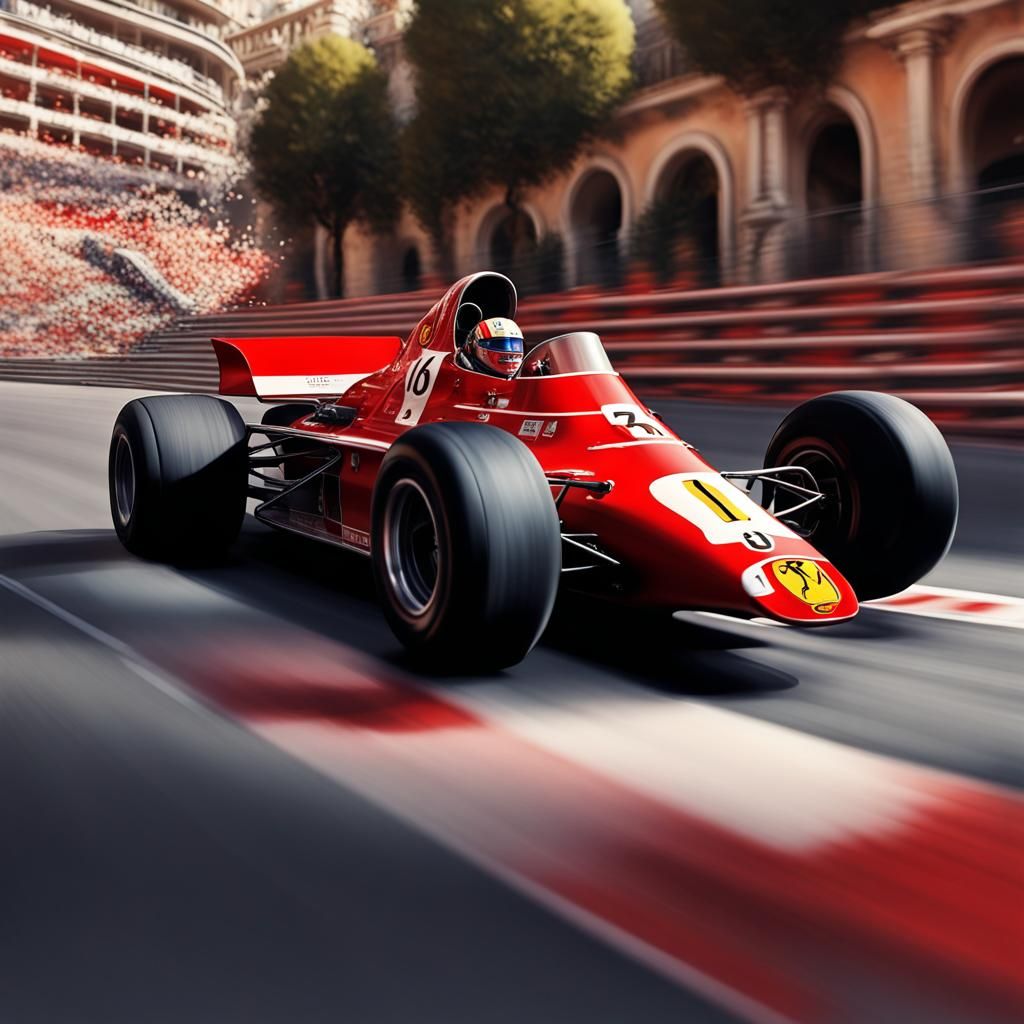 Charles Leclerc Driving Ferrari 312 F1 in Monaco