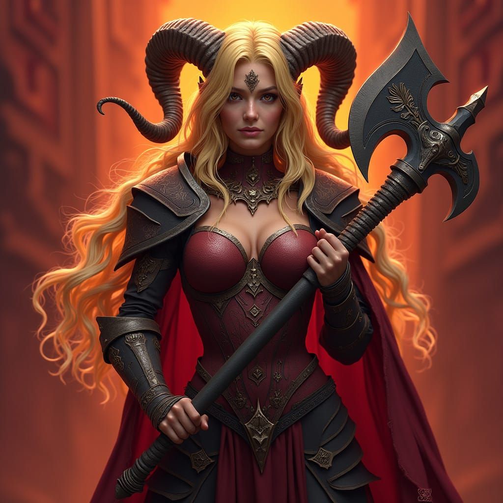 Mystical Satyr Warrior in Golden Armor