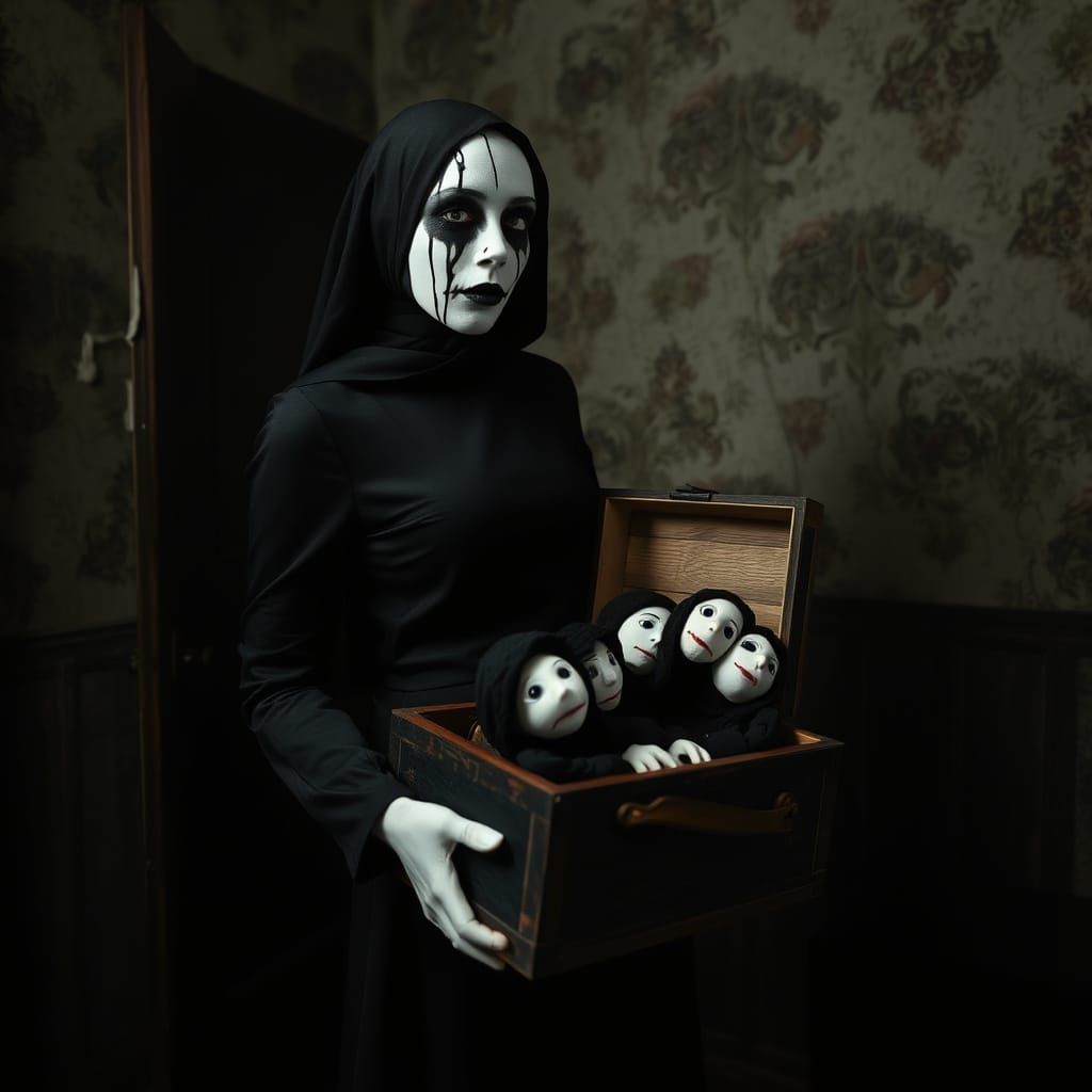 Mime Dolls in a Dark, Dilapidated Room