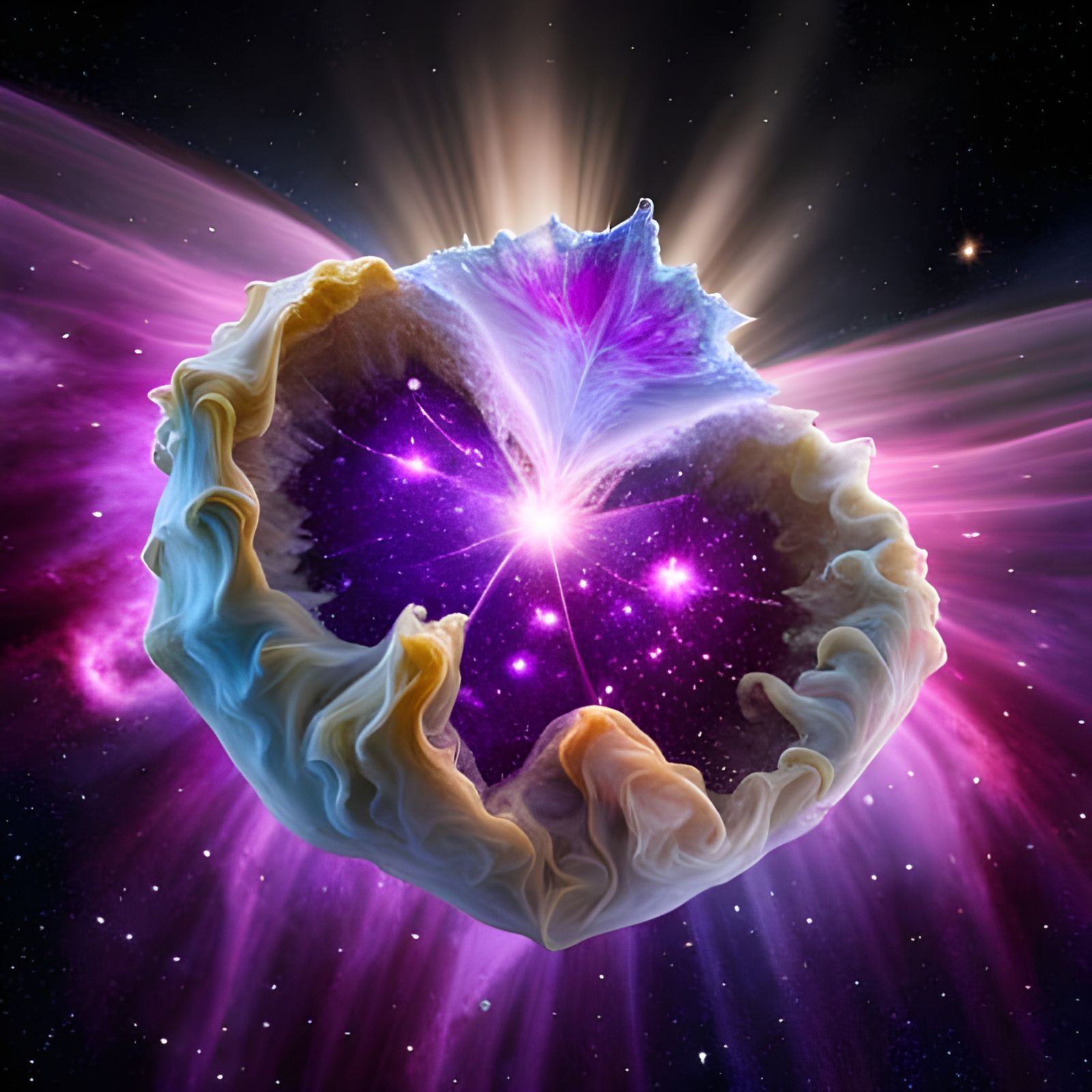 Amethyst Geode Reveals Glittering Cosmic Nebula