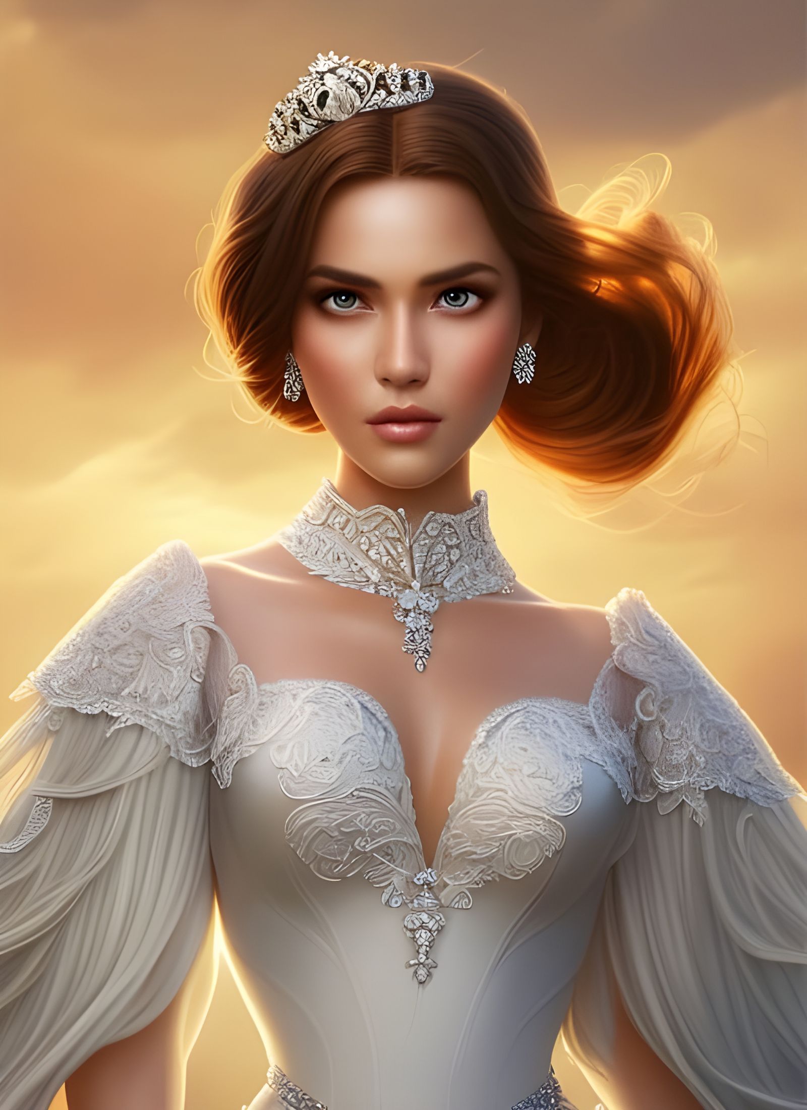 Detailed Portrait of a Gorgeous Princess on Sunny Day
