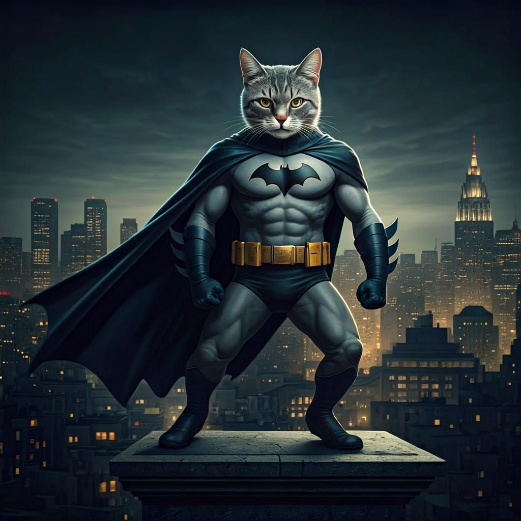 Batcat: 1950s-Style Feline Hero in Gotham City