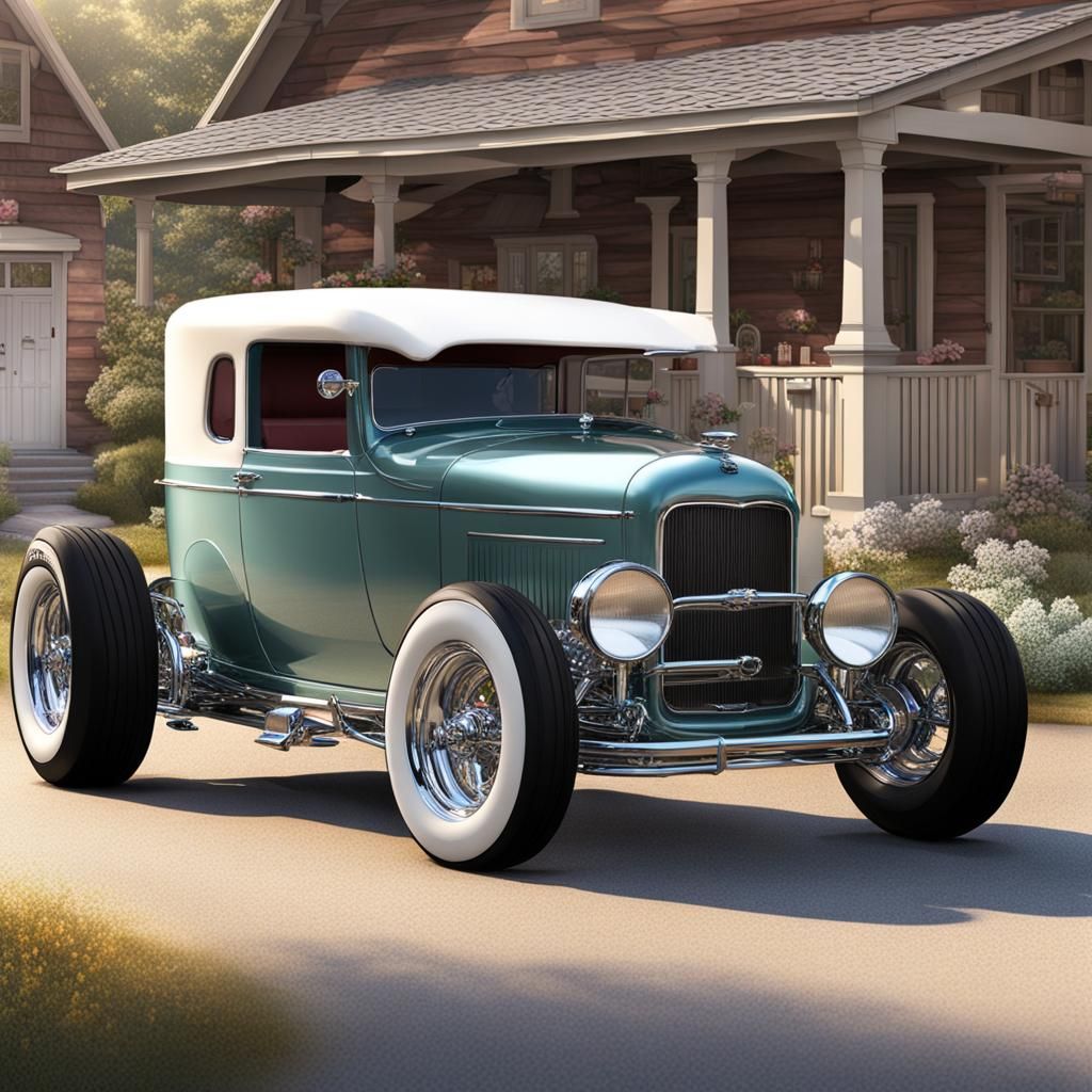 Hyperrealistic Custom Conestoga Wagon at Car Show