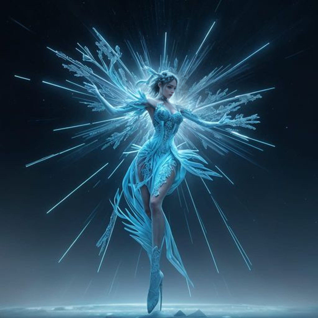 Epic Digital Snowflakes Scene in Cinematic Style