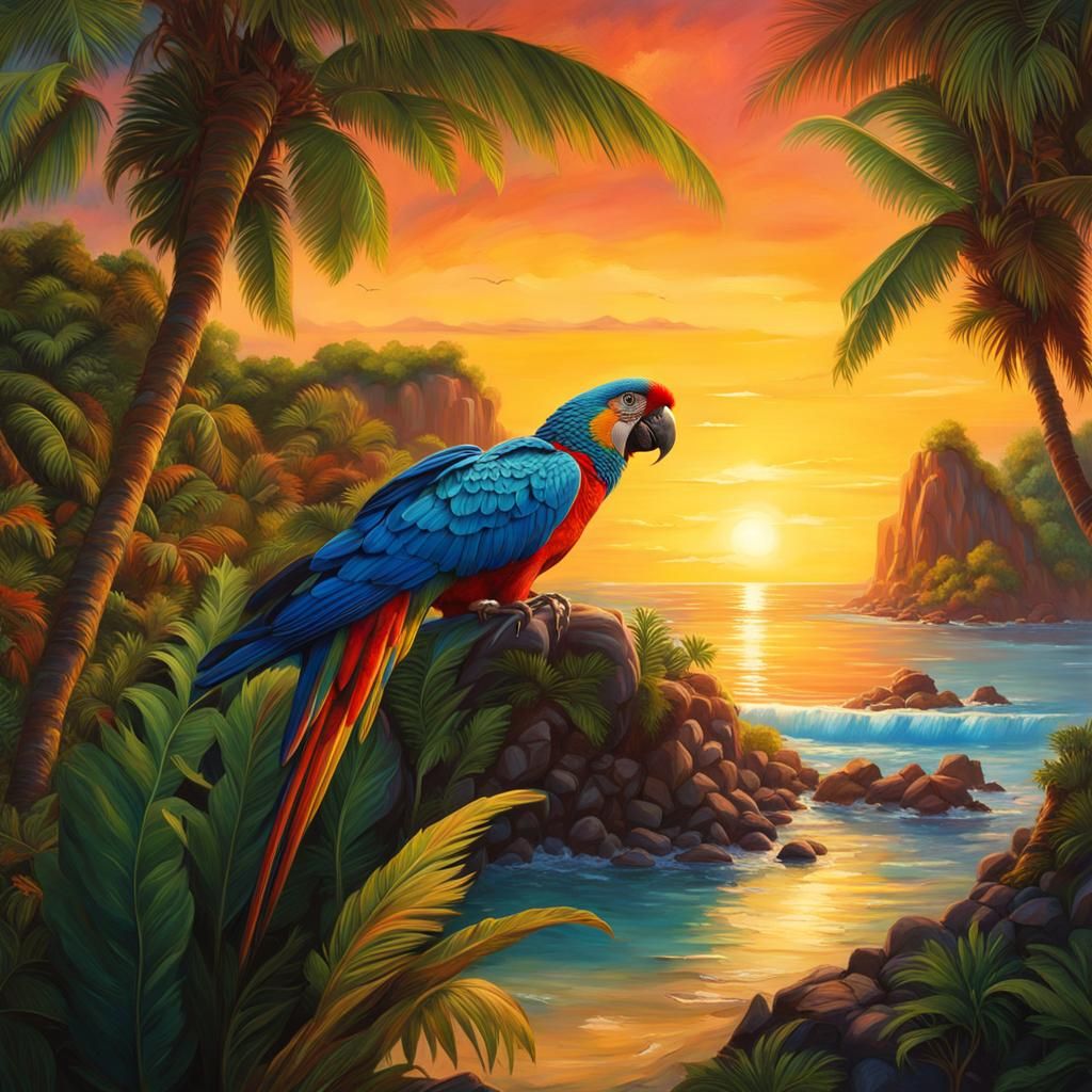 Robinson Crusoe's Island Paradise at Sunset