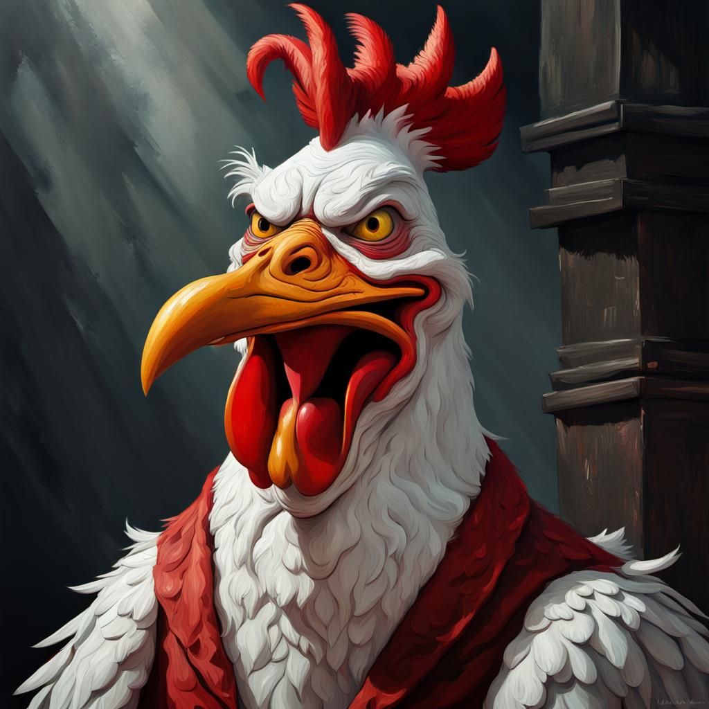 Grotesque Foghorn Leghorn as Impressionist Painting