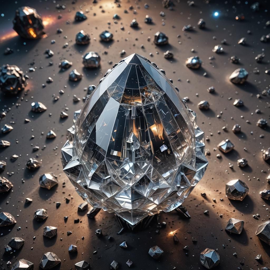 Cosmic Crystal Teardrop Starship Lander