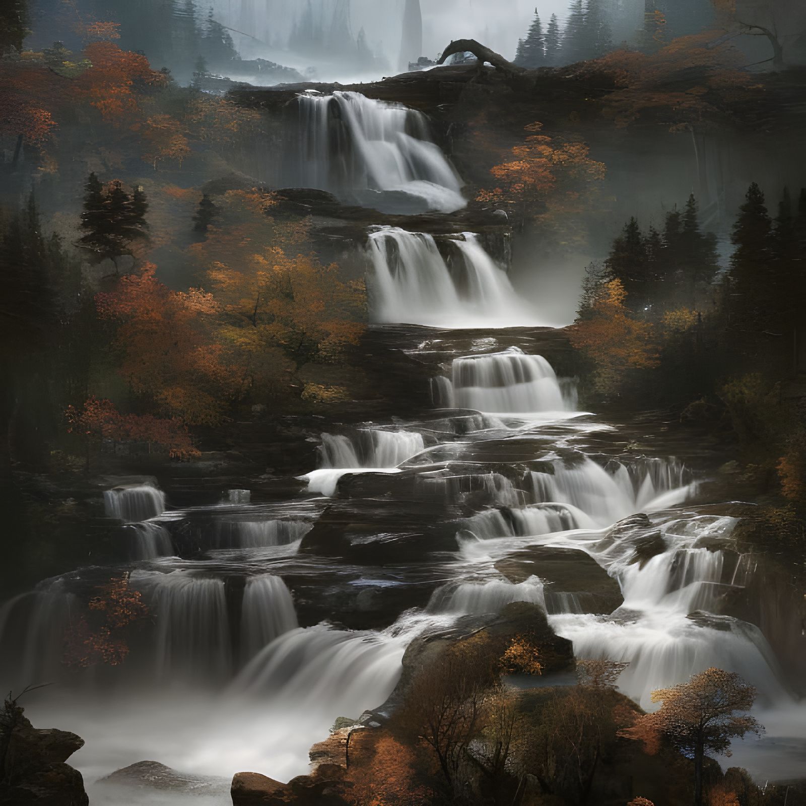 Golden Abstract Cycles: Detailed Matte Painting