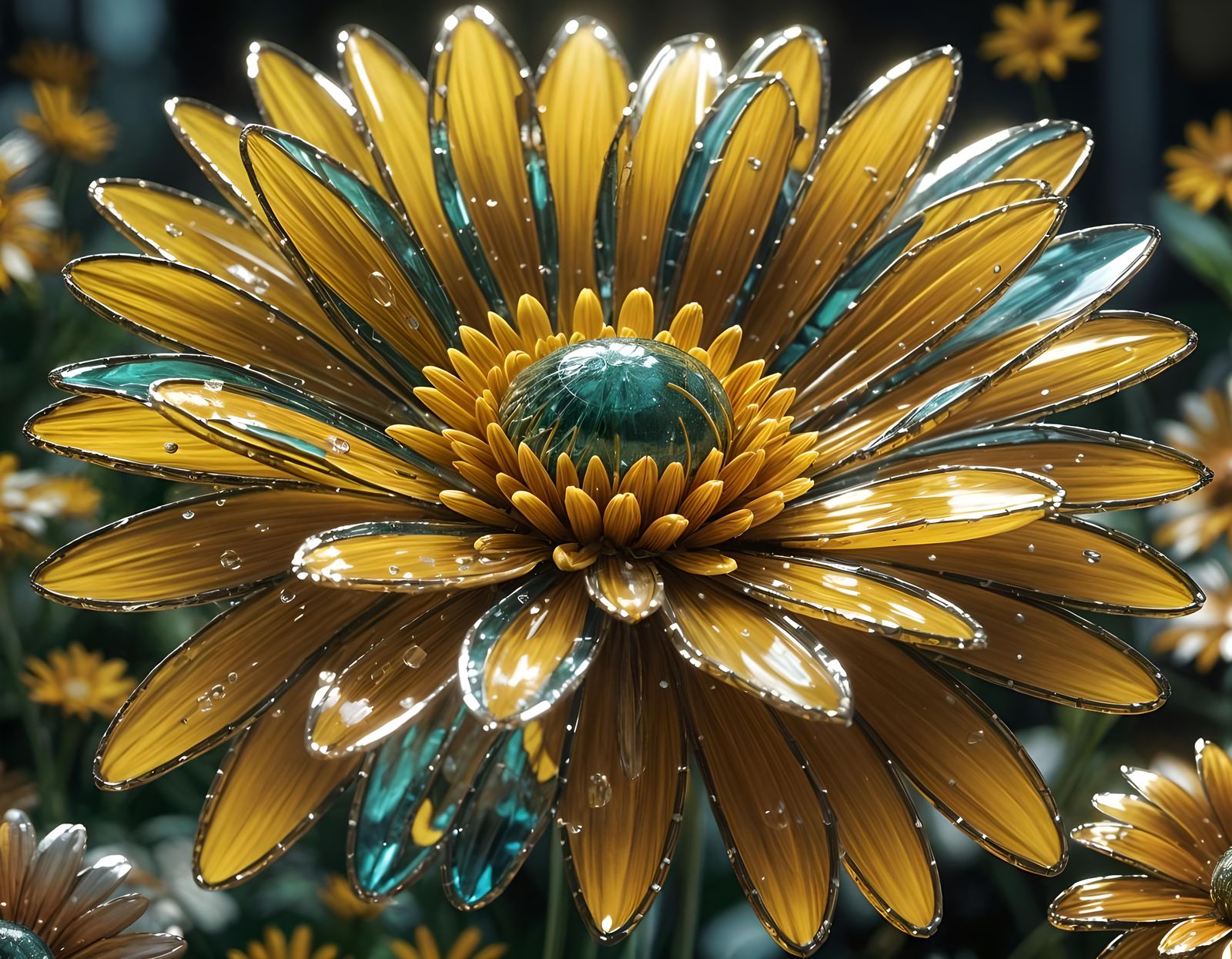 Dynamic Yellow Daisy with Translucent Petals
