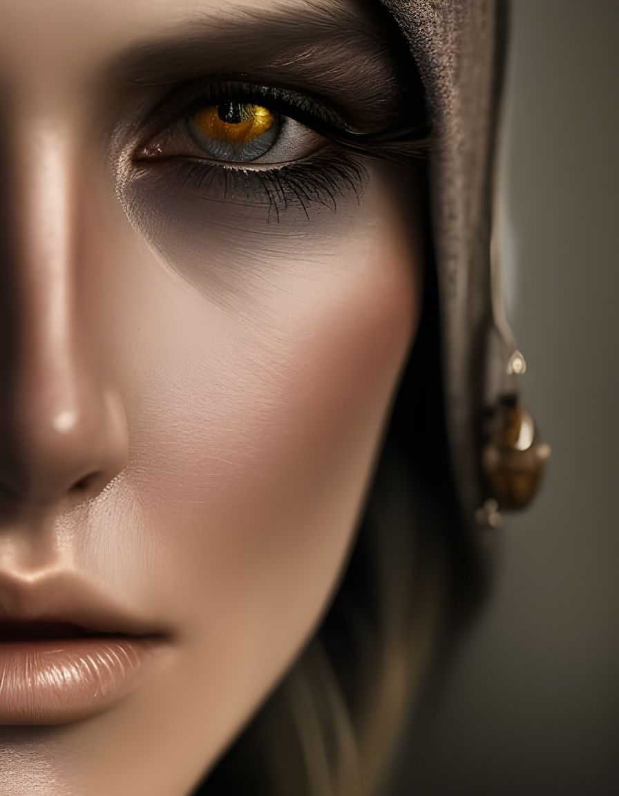 Beautiful Crow Queen Portrait in Dark Fantasy Style