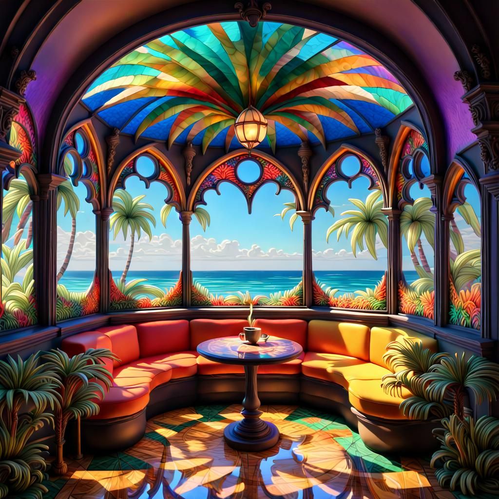 Maximalism  cozy area in a villa