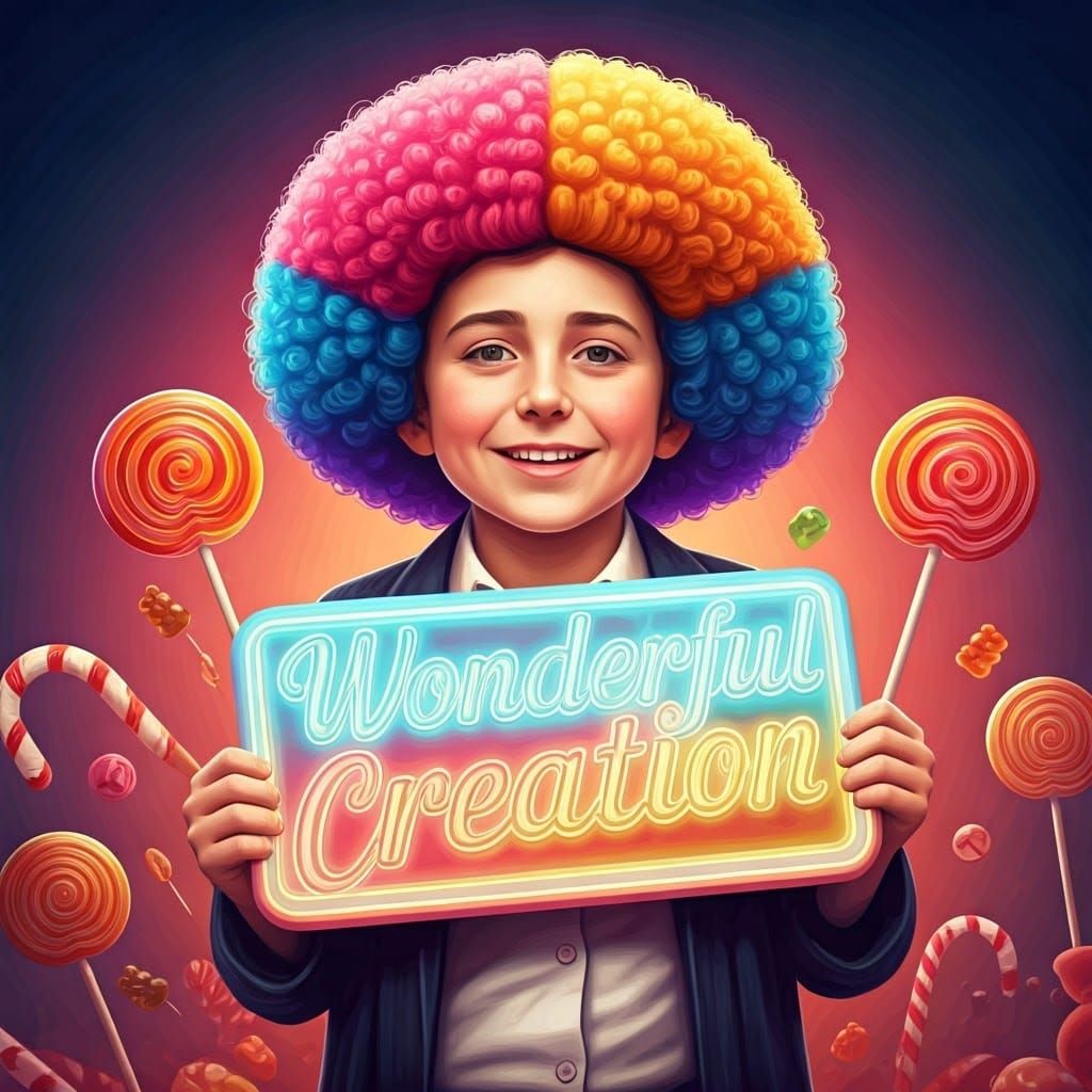 Joyful Hasidic Boy in Hyperrealist Digital Art