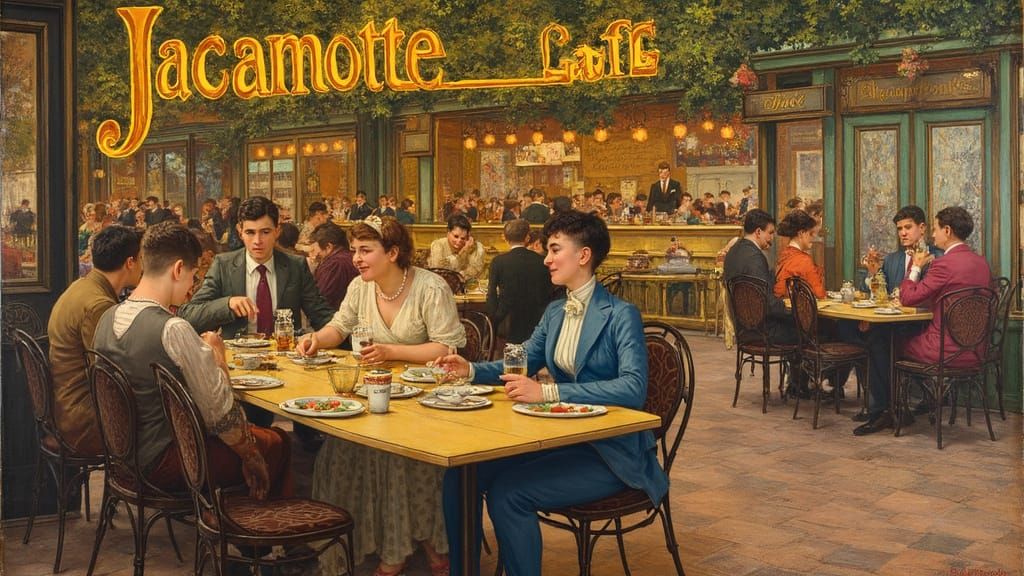 Jacamotte Café Advertisement in Fernand Toussaint Style