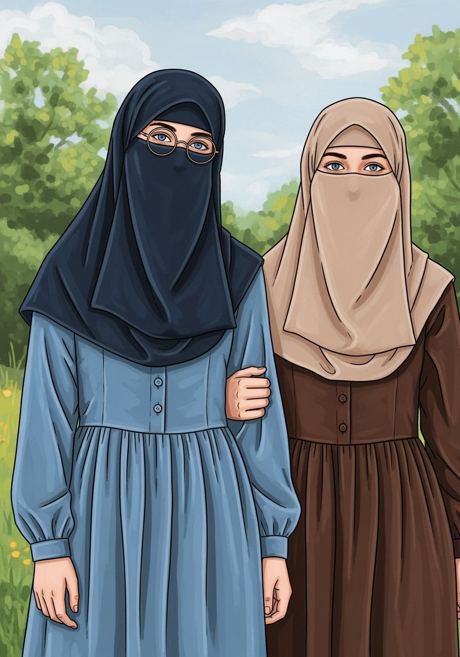 Swedish Women in Niqabs: Expressive Abstract Impressionism