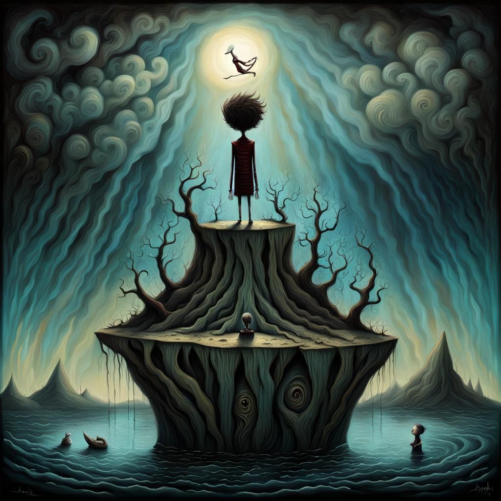 Surreal Emotional Landscape Inspired by Burton and Dali