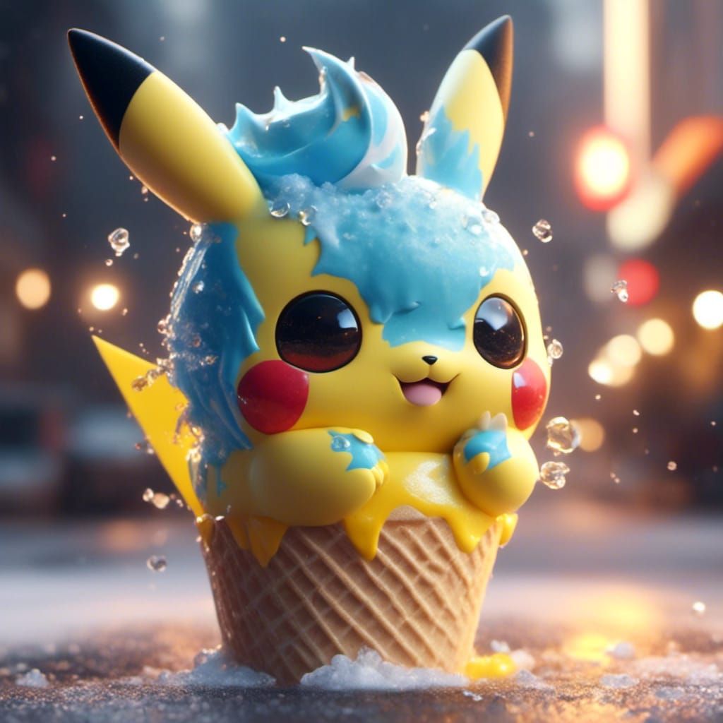 Cute Pikachu Ice Cream Cone
