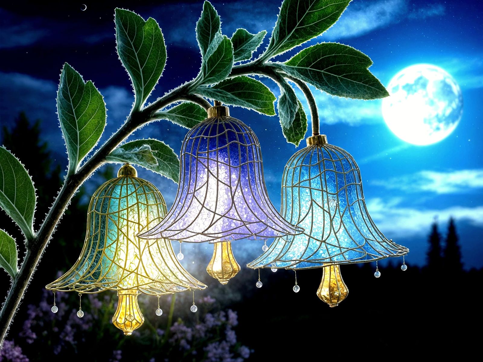 Night Lamp Bellflowers
