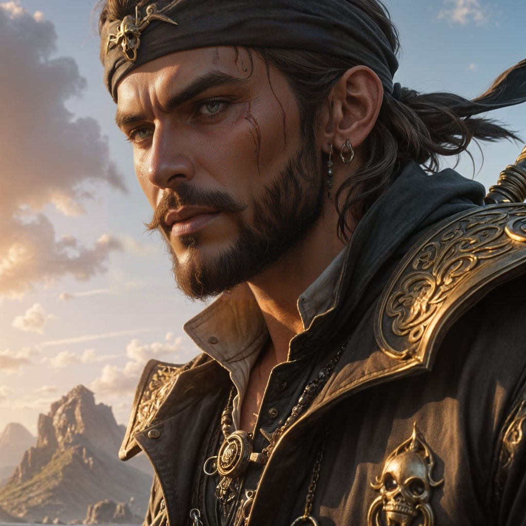 Charming High Fantasy Pirate in Epic 8K Portrait