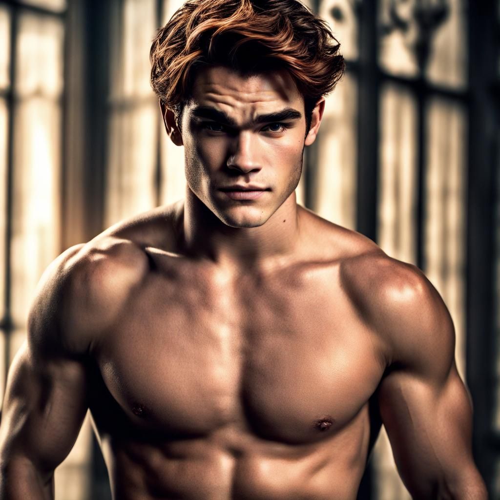 Shirtless Muscular Man in Underwear, Hyperrealistic Detail