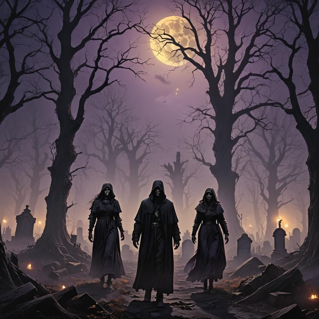 Resurrected Family Emerges from Graveyard in Dark Fantasy St...