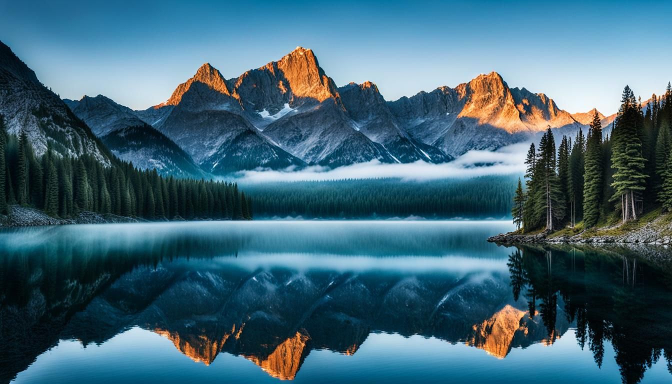 Serene Mountain Range Reflecting in Calm Lake