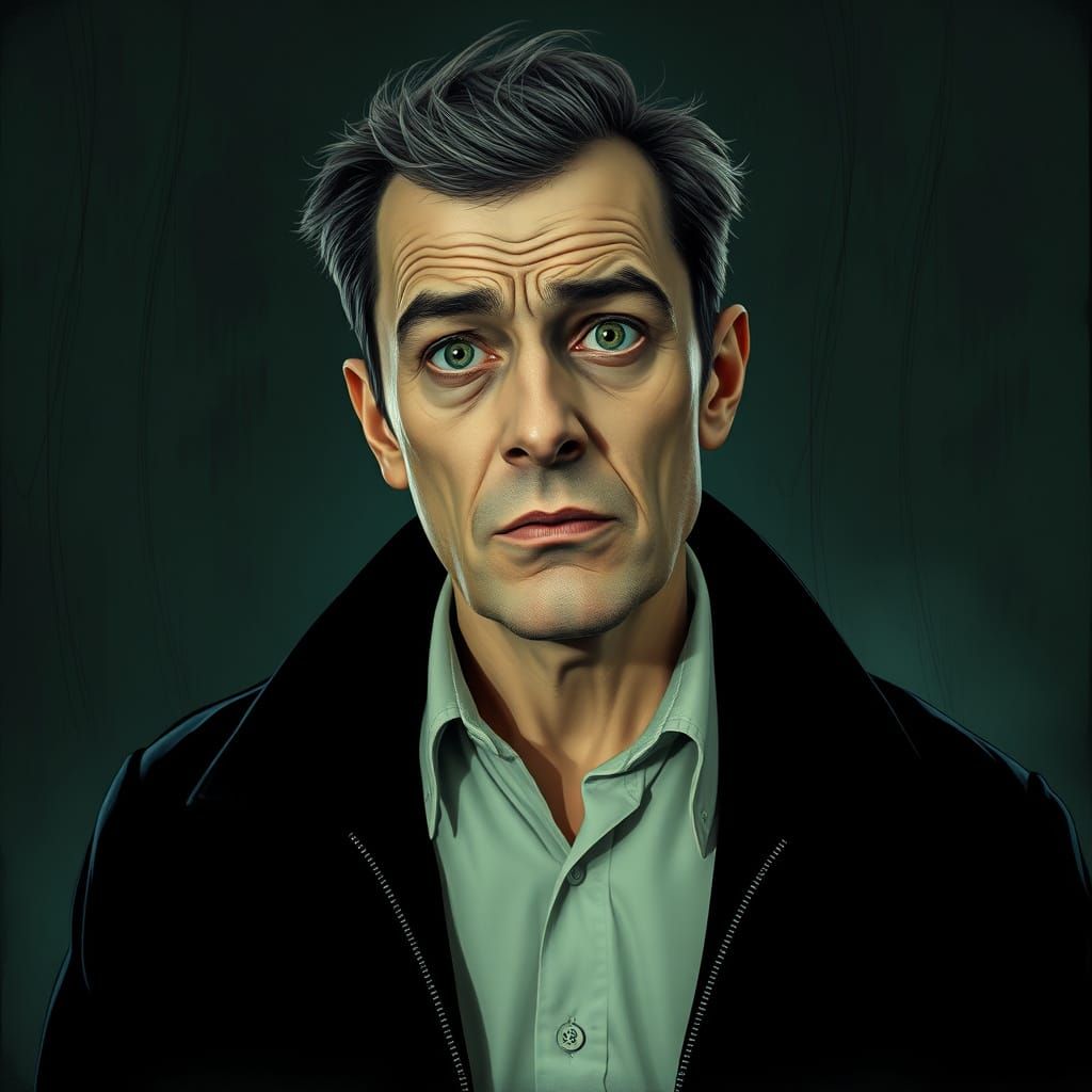 Suspicious Character in Shadowy Alleyway