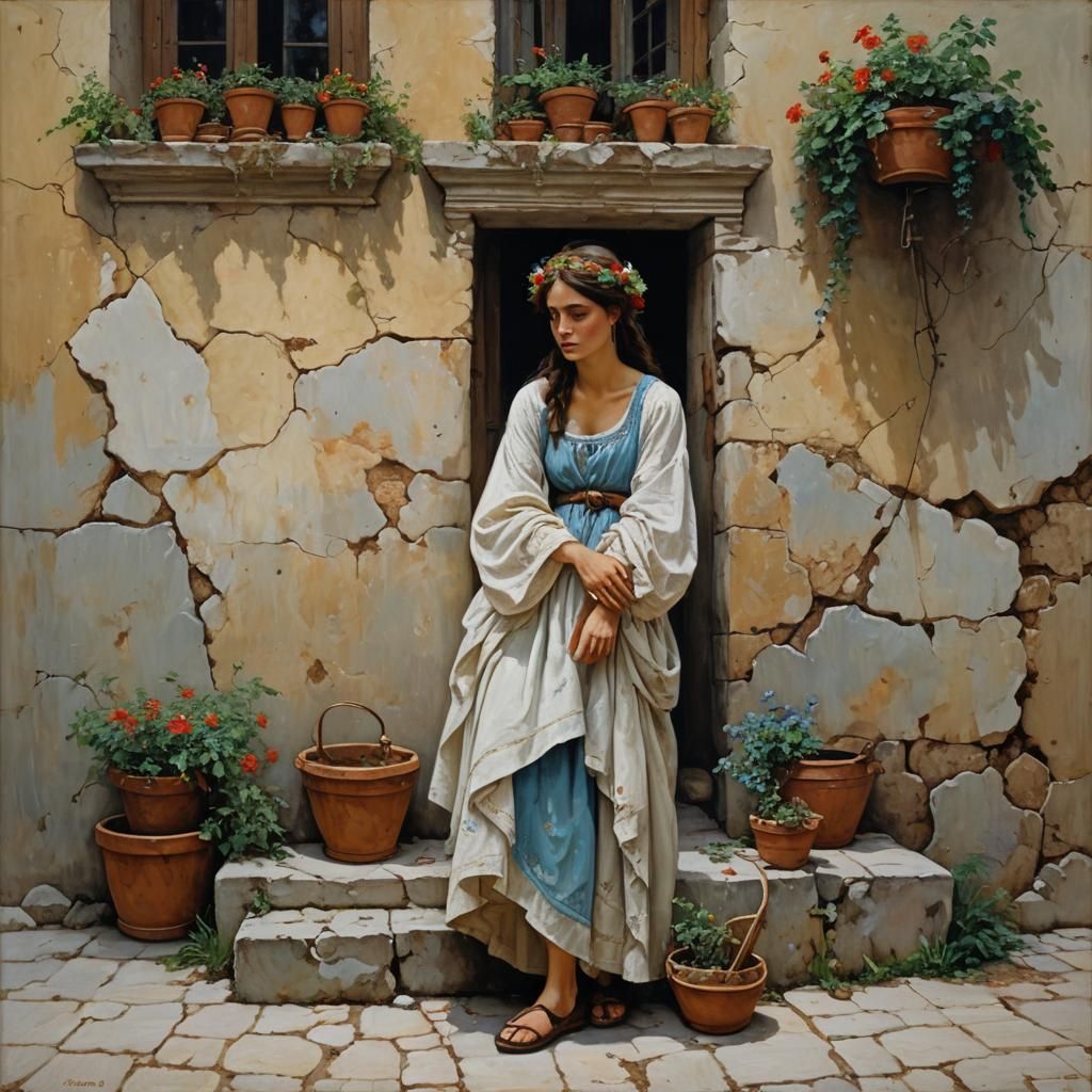 Beauty and Sadness: Oil Painting in Gurney Style