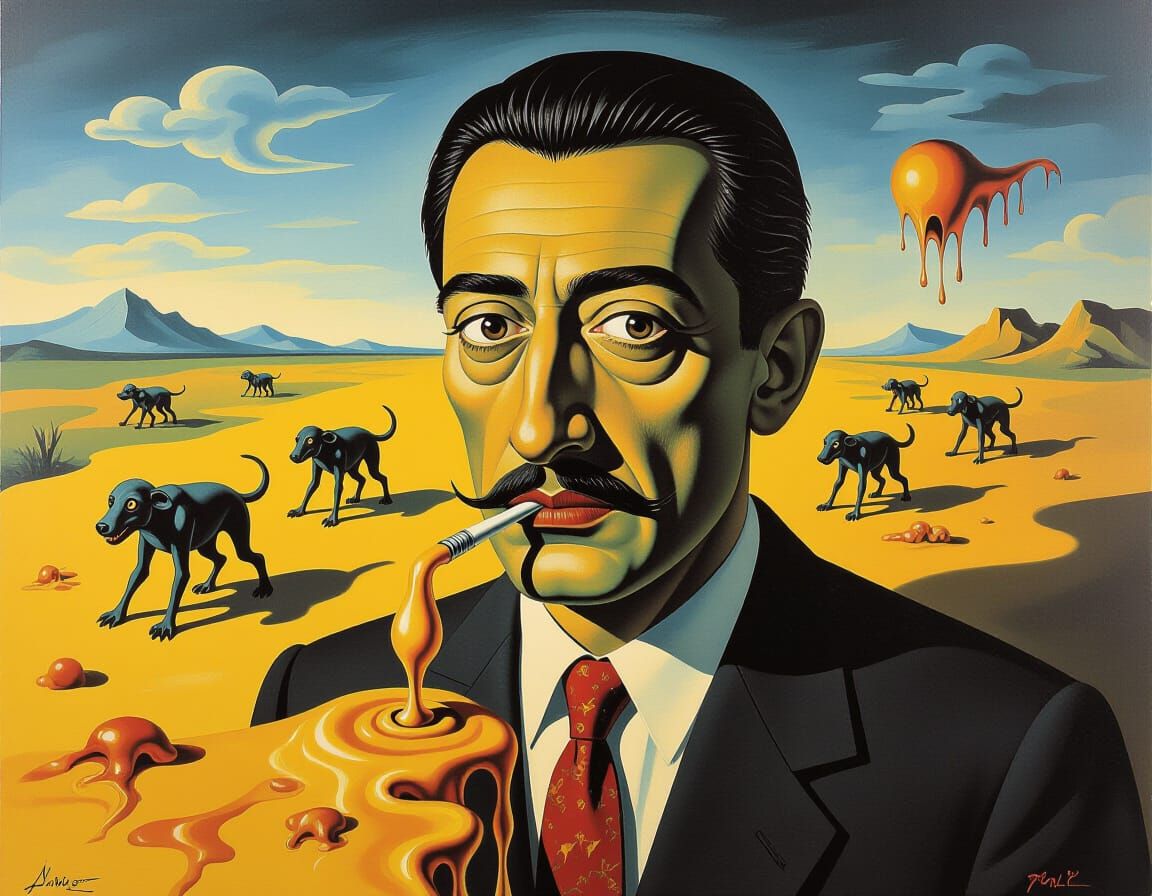 Zombie Dogs Running Wild in Surrealist Style