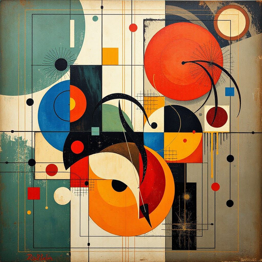 Vibrant Synesthetic Harmony in Kandinsky-Inspired Abstractio...
