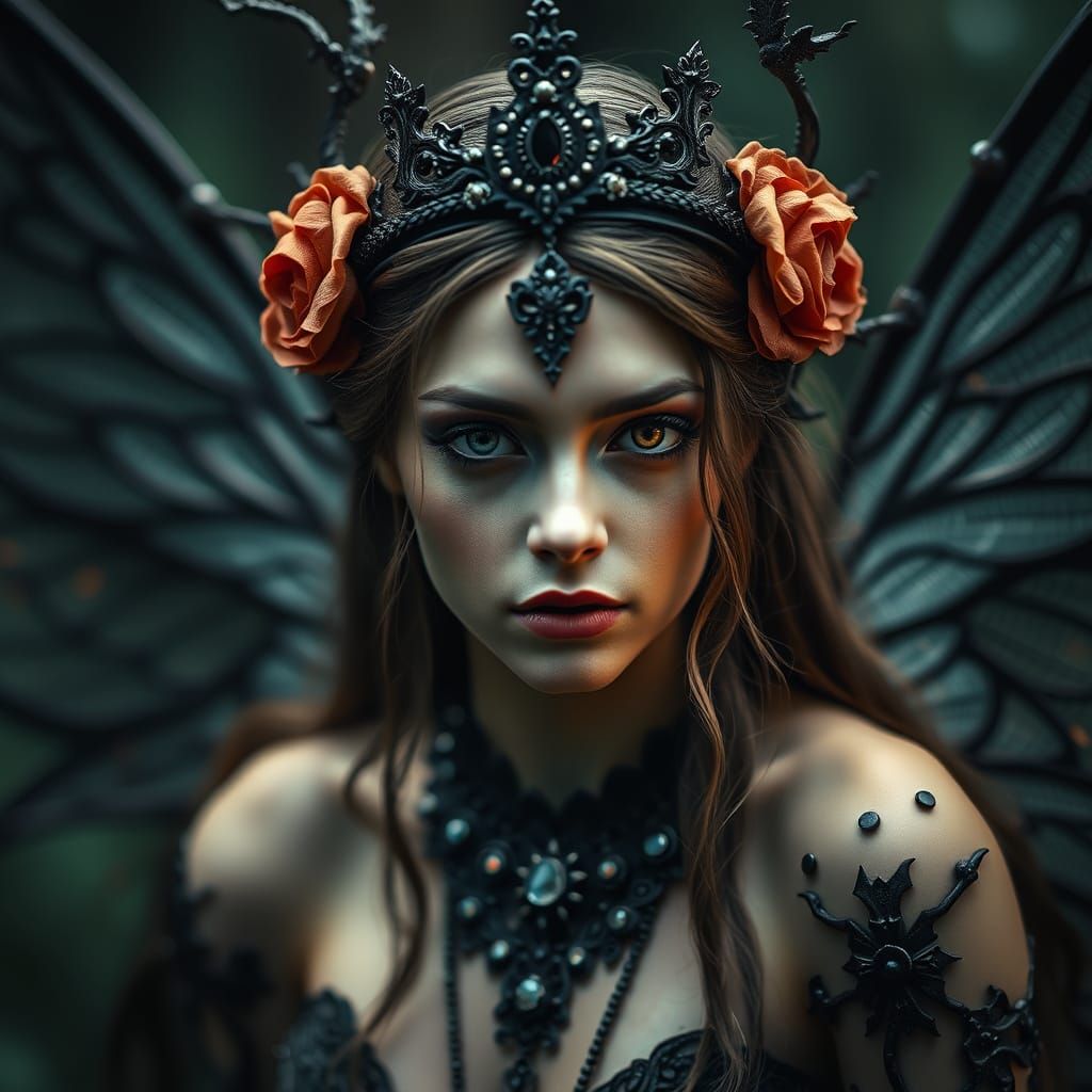 Gothic Goddess Fairy in Cinematic Hyperrealism